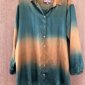 John Green and Brown Ombre Button-Up Shirt